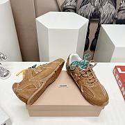 Balance X Miu Miu 530 SL suede and mesh sneakers light brown - 4