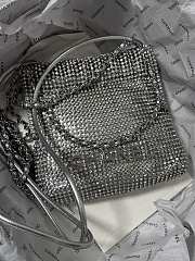 kitlife Chanel evening Bag Strass, Silver-Tone Metal Silver - 15 × 17 × 4 cm - 3