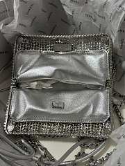 kitlife Chanel evening Bag Strass, Silver-Tone Metal Silver - 15 × 17 × 4 cm - 4