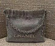 kitlife Chanel evening Bag Strass, Silver-Tone Metal Silver - 15 × 17 × 4 cm - 1