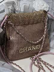 kitlife Chanel evening Bag Strass, Silver-Tone Metal Pink - 15 × 17 × 4 cm - 4