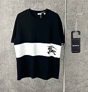 Kitlife burberry Stripe Cotton Men T-shirt white&black  - 1