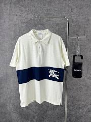 Kitlife burberry Stripe Cotton Men T-shirt white&blue  - 4