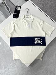 Kitlife burberry Stripe Cotton Men T-shirt white&blue  - 2