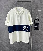 Kitlife burberry Stripe Cotton Men T-shirt white&blue  - 1