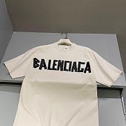   Balenciaga Unisex Men Tape Type Medium-fit T-shirt white - 2