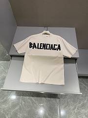   Balenciaga Unisex Men Tape Type Medium-fit T-shirt white - 4