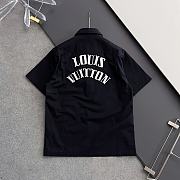 Louis Vuitton × Pharrell Louis Vuitton Embroidered Men Short-Sleeve Shirt black  - 2