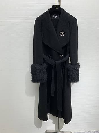 kitlife Chanel coat black