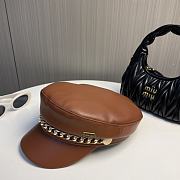 kitlife Chanel Hat brown soft leather - 4