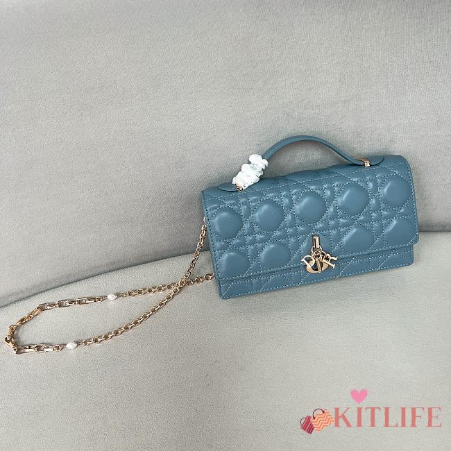 Kitlife Dior lady blue bag soft leather - 21x11.5x4.5cm - 1