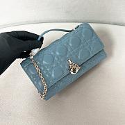 Kitlife Dior lady blue bag soft leather - 21x11.5x4.5cm - 6