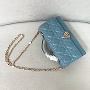 Kitlife Dior lady blue bag soft leather - 21x11.5x4.5cm - 2