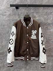 Men Louis Vuitton Embroidered Varsity Jacket brown  - 1