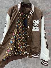 Men Louis Vuitton Embroidered Varsity Jacket brown  - 2