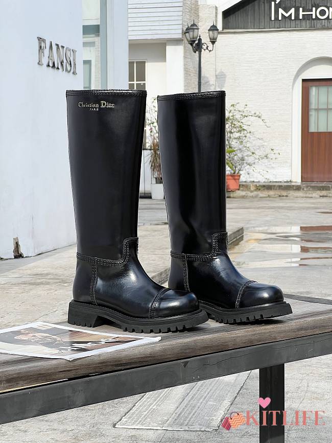 Diorebel Boot Black Brushed Calfskin hight 44cm - 1