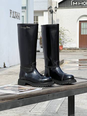 Diorebel Boot Black Brushed Calfskin hight 44cm