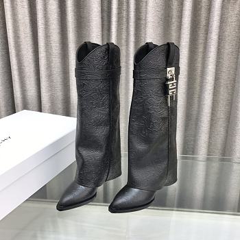 kitlife givenchy Shark Lock Cowboy boots in leather with western pattern