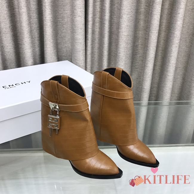 kitlife givenchy Shark Lock Cowboy boots brown - 1
