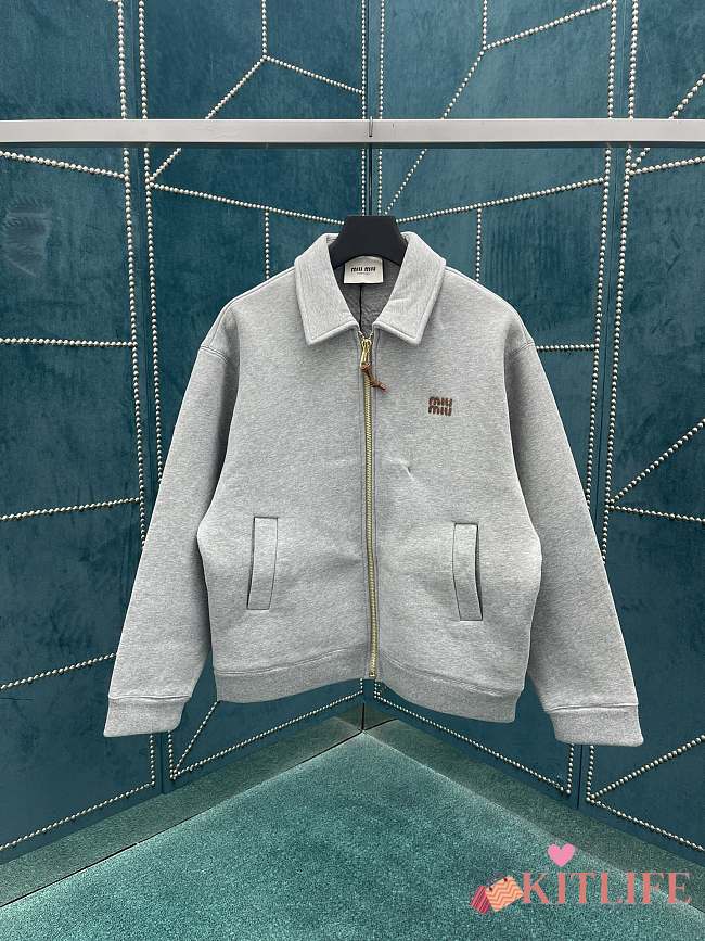 kitlife MiuMiu Jersey blouson jacket gray - 1