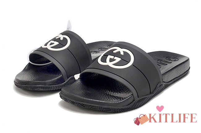 Kitlife Gucci Pursuit GG Logo Slide Sandal black - FREE GIFT - 1