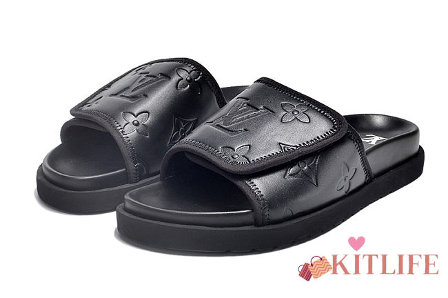 Kitlife Louis Vuitton Miami Mule Sandals Monogram black 2 - FREE GIFT - 1