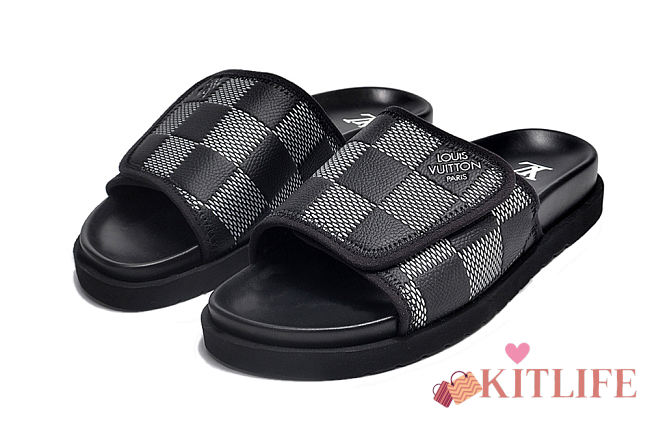 Kitlife Louis Vuitton Miami Mule Sandals Monogram black 3- FREE GIFT - 1