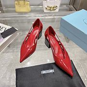 Kitlife prada Brushed leather cut-out pumps red height 55 mm - 1