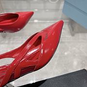 Kitlife prada Brushed leather cut-out pumps red height 55 mm - 6