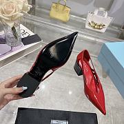 Kitlife prada Brushed leather cut-out pumps red height 55 mm - 5