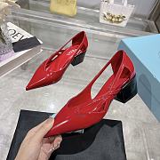 Kitlife prada Brushed leather cut-out pumps red height 55 mm - 2