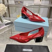 Kitlife prada Brushed leather cut-out pumps red height 55 mm - 4