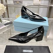 Kitlife prada Brushed leather cut-out pumps black height 55 mm - 2