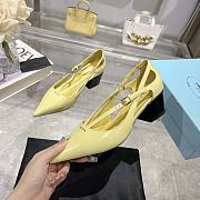 Kitlife prada Brushed leather cut-out pumps yellow height 55 mm - 4
