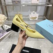 Kitlife prada Brushed leather cut-out pumps yellow height 55 mm - 2