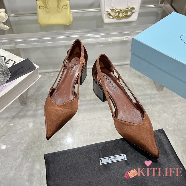 Kitlife prada Satin pumps brown height 55 mm - 1