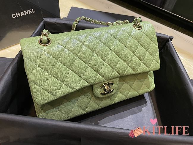 Kitlife Chanel classic flap bag green - 25cm - 1