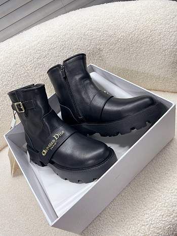 kitlife dior D-Quest Ankle Boot Black Calfskin