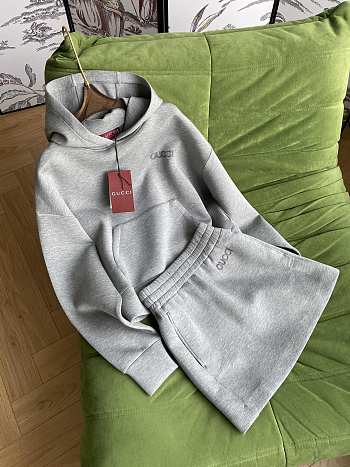 Kitlife gucci one set viscose jersey logo hoodie gray