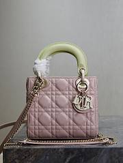 kitlife Mini Lady Dior Bag Two-Tone green and Powder Pink - 17x7x15cm - 1