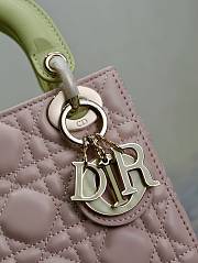 kitlife Mini Lady Dior Bag Two-Tone green and Powder Pink - 17x7x15cm - 5