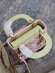 kitlife Mini Lady Dior Bag Two-Tone green and Powder Pink - 17x7x15cm - 3