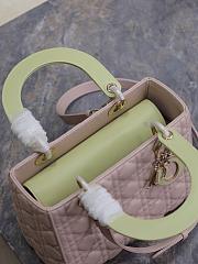 kitlife Lady Dior Bag Two-Tone green and Powder Pink - 24x20x11cm - 2