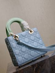 kitlife Mini Lady Dior Bag Two-Tone green and Powder blue - 17x7x15cm - 3