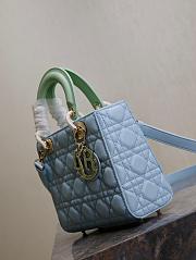 kitlife Mini Lady Dior Bag Two-Tone green and Powder blue - 17x7x15cm - 2