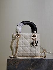 kitlife Mini Lady Dior Bag Two-Tone black and Powder white - 17x7x15cm - 1