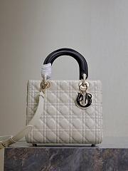 kitlife Lady Dior Bag Two-Tone black and Powder white - 24x20x11cm - 1