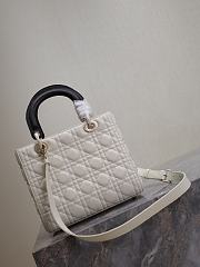 kitlife Lady Dior Bag Two-Tone black and Powder white - 24x20x11cm - 3