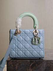 kitlife Lady Dior Bag Two-Tone green and Powder blue - 20cm - 1