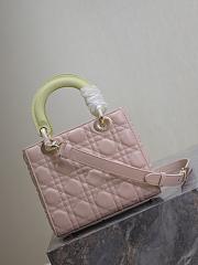 kitlife Lady Dior Bag Two-Tone green and Powder Pink - 20cm - 3